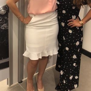 Karl Lagerfeld White Scalloped Skirt